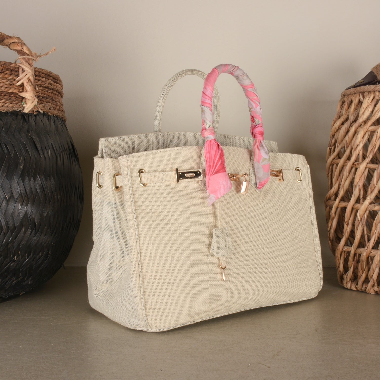 White Summer Jute Bag