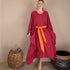 Kimono dress cherry color and tangerine colored belt