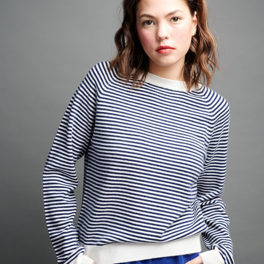 STRIPES Pullover Blue