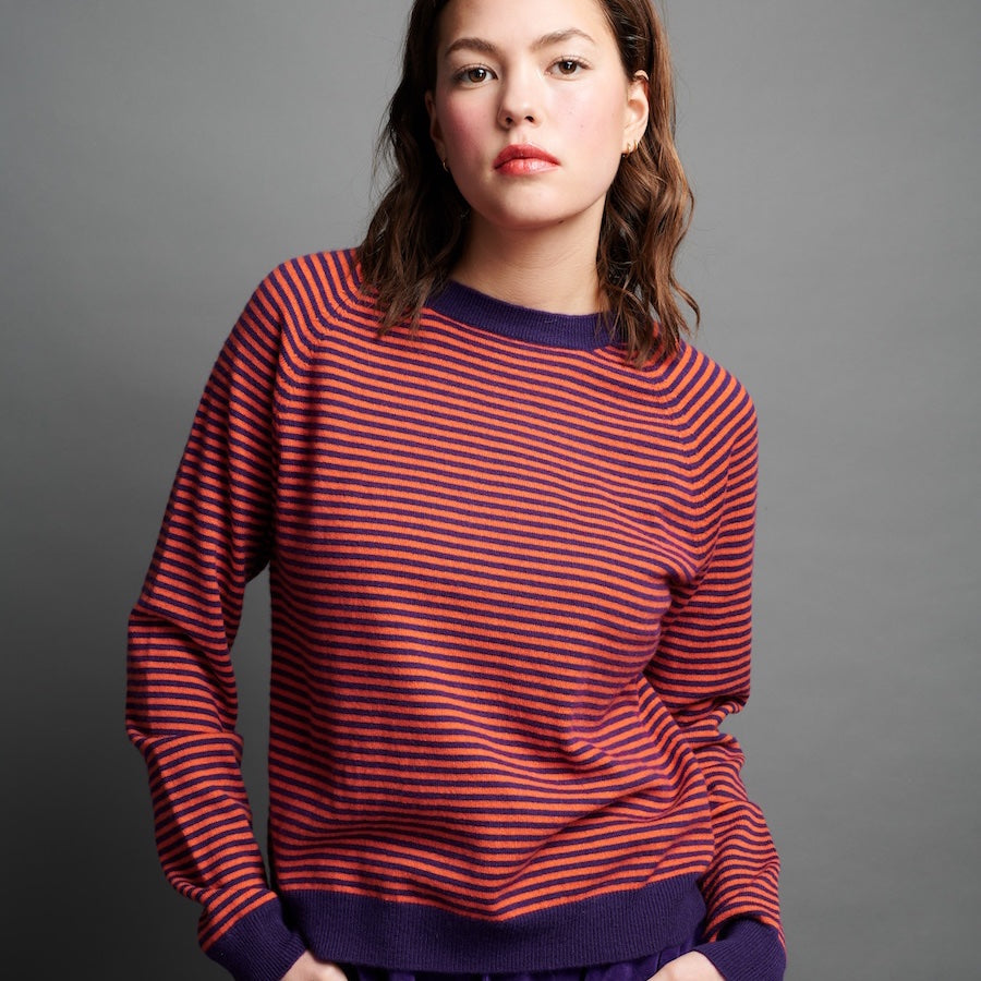 STRIPES Pullover Purple