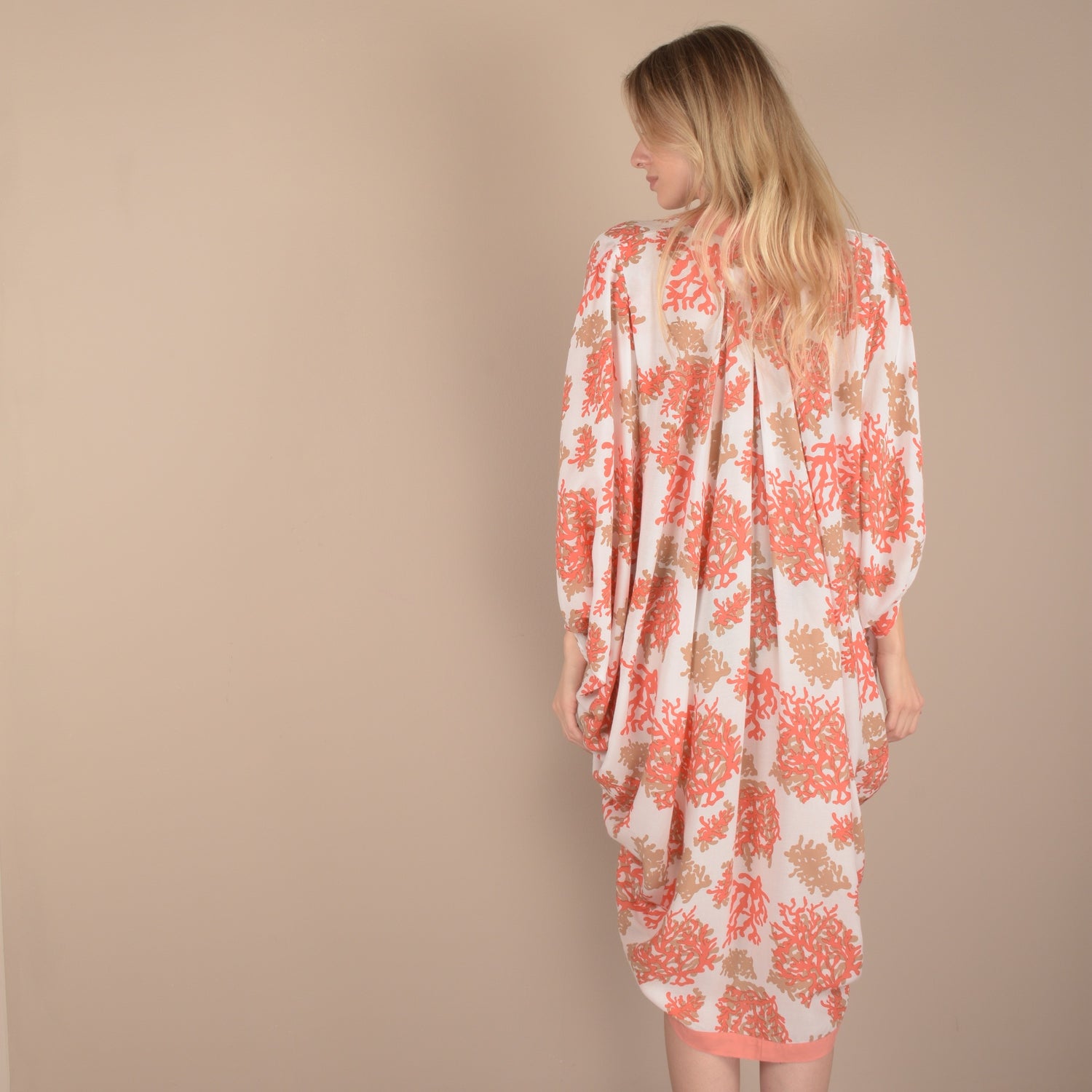 Kimono coral print handmade