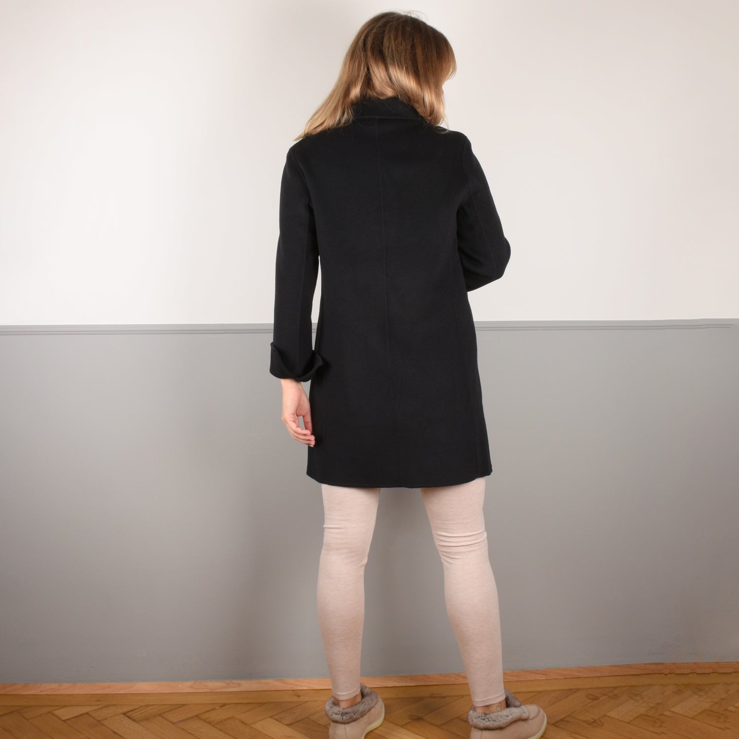 Black Organic Cashmere Coat