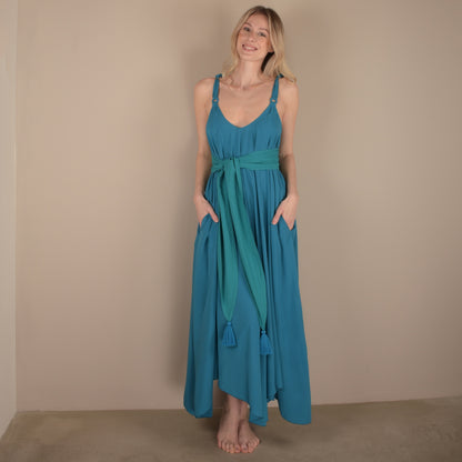 Maxi petrol dress